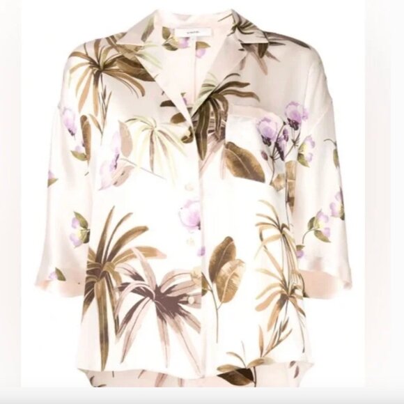 Vince 100% Silk Button-Down Top - Picture 1 of 4